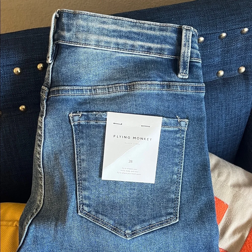 Flying Monkey Distressed Blue Jeans - Picture 5 of 5